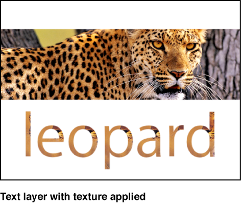 Canvas showing text with texture applied