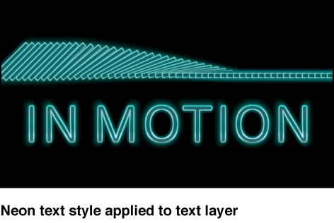 Canvas showing text object with preset style applied