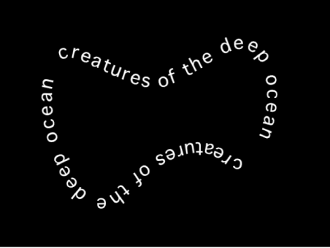 Canvas showing text arranged in bow-tie shape