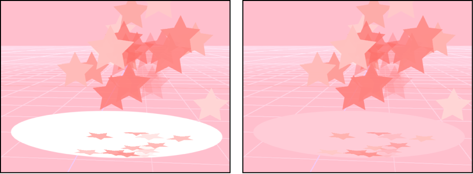 Canvas showing an object reflecting just other objects, and reflecting other objects and the environment