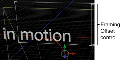 Canvas showing onscreen controls for Camera Framing behavior's Framing Offset parameter