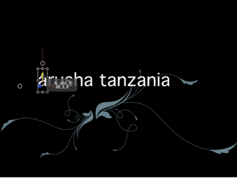 Canvas showing Sequence Text behavior onscreen controls for individual glyphs