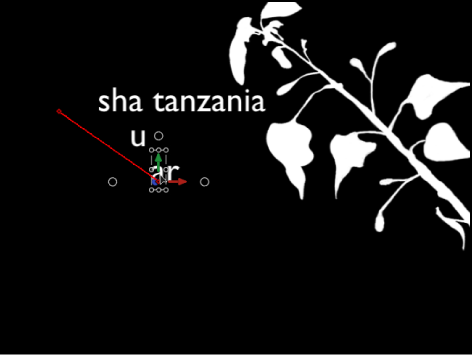 Canvas showing Sequence Text behavior with position keyframes
