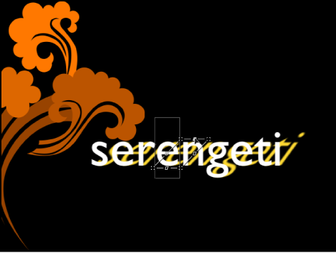 Canvas showing text glow sheared