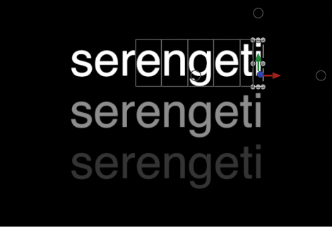 Canvas showing multiple glyphs selected together