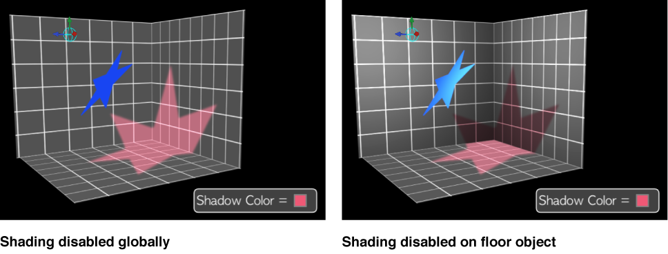 Canvas showing shading disabled globally, and disabled on an individual object