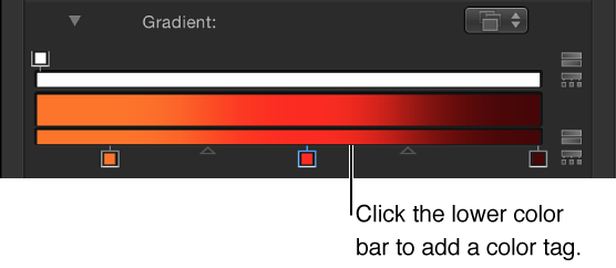 Gradient editor showing new color tag 
