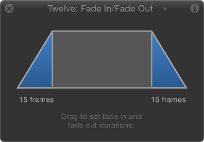 HUD showing Fade In/Fade Out behavior controls