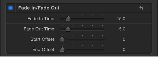 Behaviors Inspector showing Fade In/Fade Out behavior controls