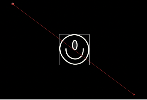 Canvas showing animation path generated by keyframes