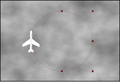Canvas showing control points for Motion Path behavior
