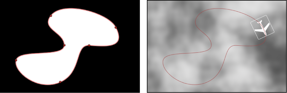 Canvas showing shape layer used as shape source for a Motion Path behavior