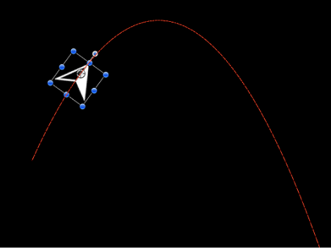 Canvas showing example of Gravity behavior
