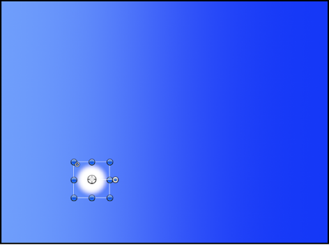 Canvas showing simple white circle object