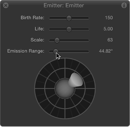 HUD showing 3D emission control with reduced Emission Range