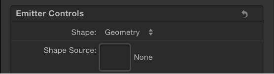 Inspector showing Shape parameter set to Geometry