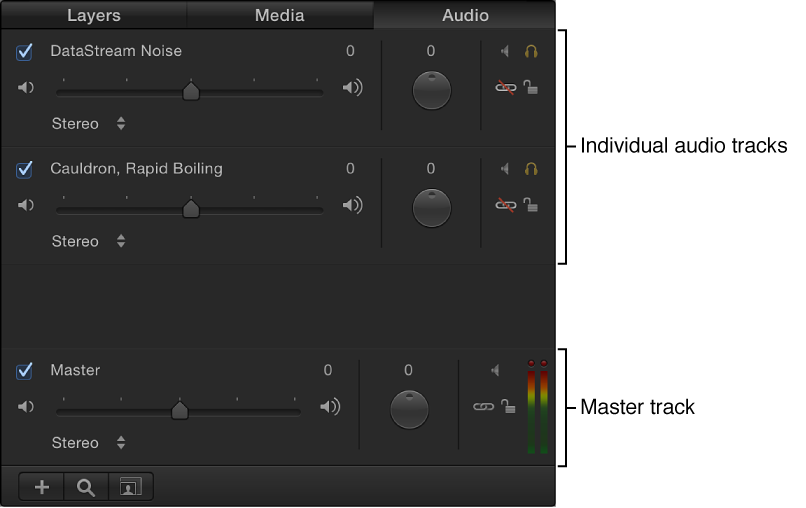 Project pane showing Audio list