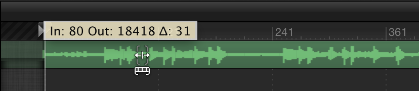 Slipping audio track in Audio Timeline