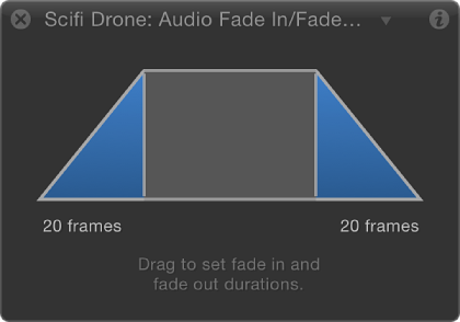HUD showing Audio Fade In/Fade Out behavior controls