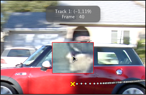 Canvas showing magnified area that appears when dragging track point