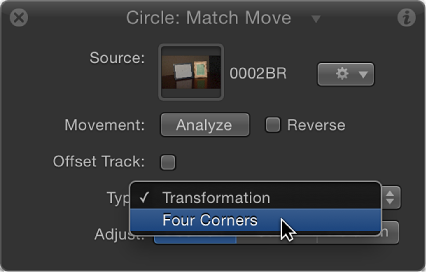 Behaviors Inspector showing Match Move Type pop-up menu options