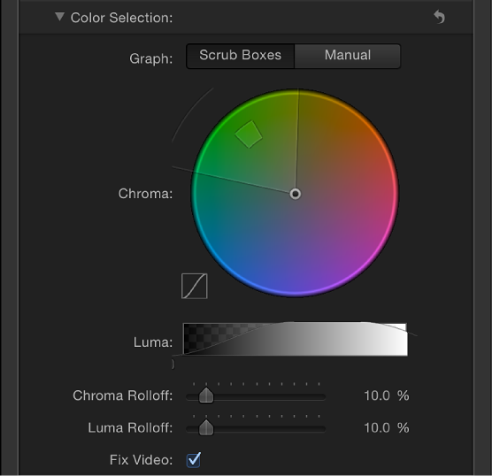 Advanced controls in Keyer filter