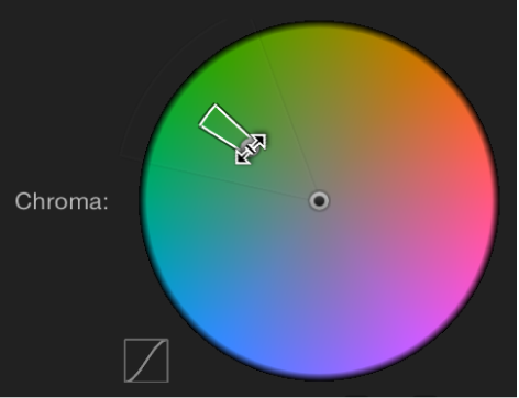 Dragging inner border of Chroma control to adjust Tolerance