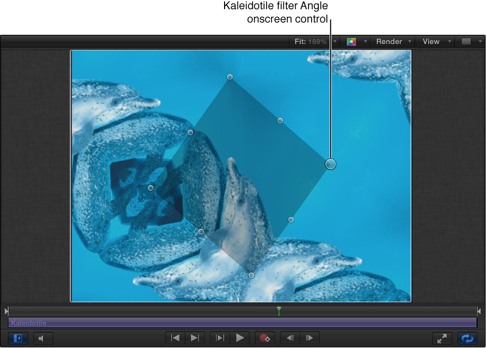 Kaleidotile filter Angle onscreen control