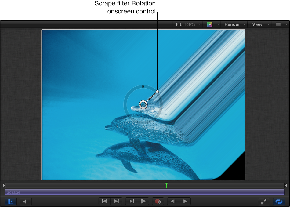 Scrape filter Rotation onscreen control