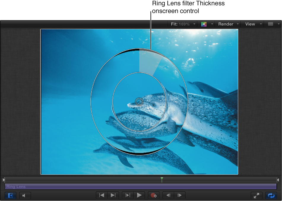 Ring Lens filter Thickness onscreen control