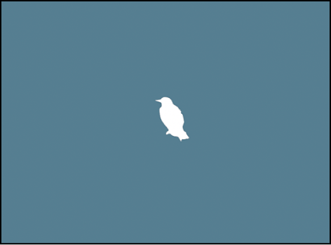 Canvas showing background image and white bird shape