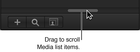 Project pane showing Media tab with all columns visible