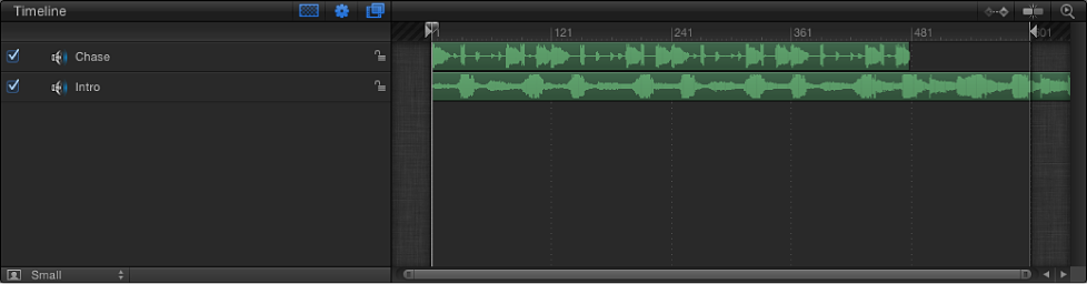 Timing pane showing Audio Editor