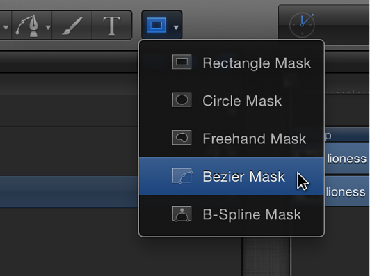 Bezier Mask tool in toolbar