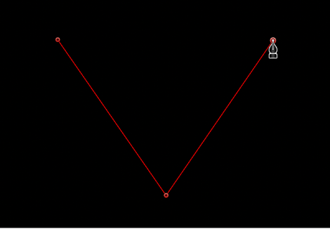 Canvas showing linear corner point