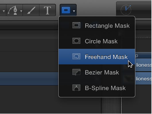 Freehand Mask tool in toolbar