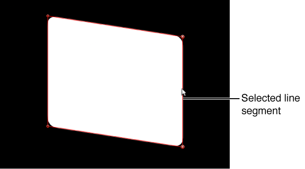 Canvas showing line segment being adjusted