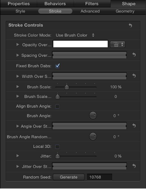 Shape tab showing Stroke pane