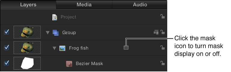 Layers list showing mask icon