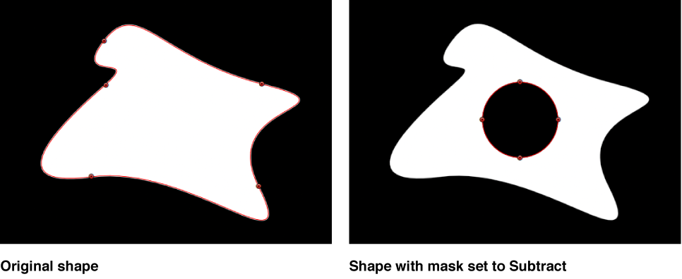 Canvas window showing  shape with mask subtracted from it