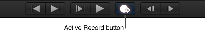 Record button in Canvas transport controls