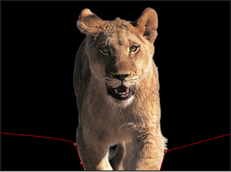 Canvas showing garbage mask applied to keyed clip