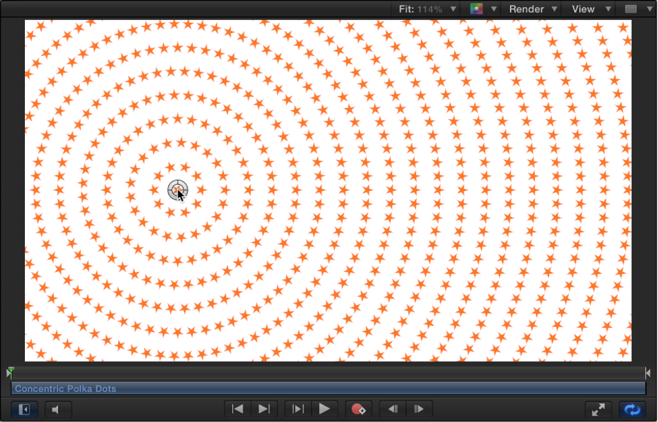 Canvas showing generator center being moved to new position