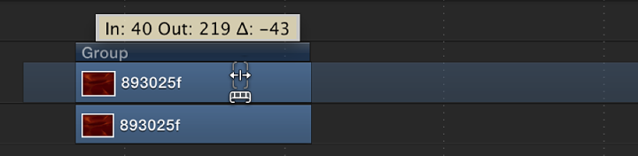 Timeline showing an object being slipped
