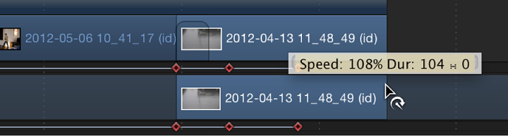 Retime pointer in the Timeline