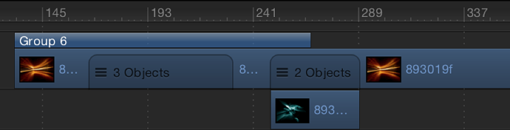 Timeline showing a group being manipulated separately from its contents