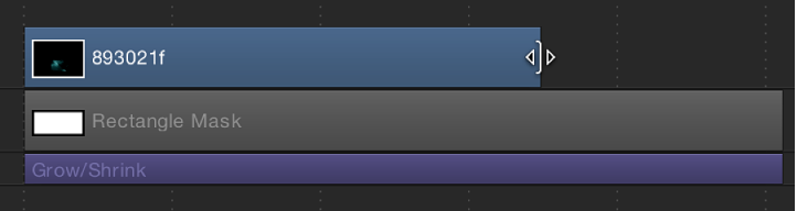 Timeline showing an object being trimmed without affecting effects applied to it
