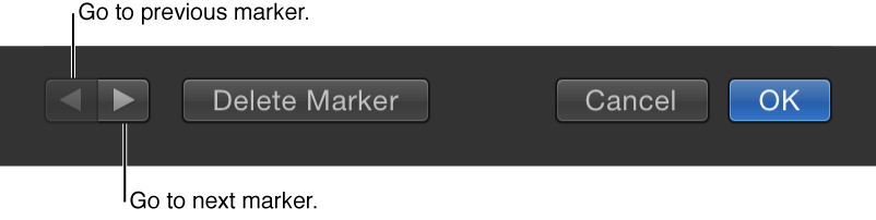 Previous and next marker buttons in the Edit Marker dialog