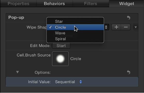 Assigning the Sequential Initial Value parameter to the Circle shape