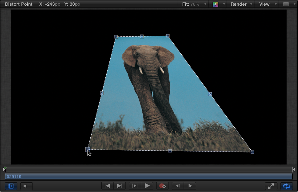 Canvas showing an object being distorted